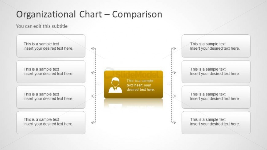 Org Chart Slide Design for PowerPoint with Comparison Layout