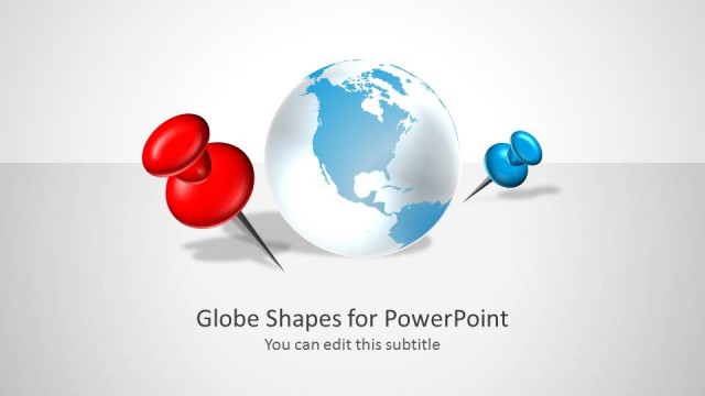 Globe Shapes for PowerPoint with Map Markers