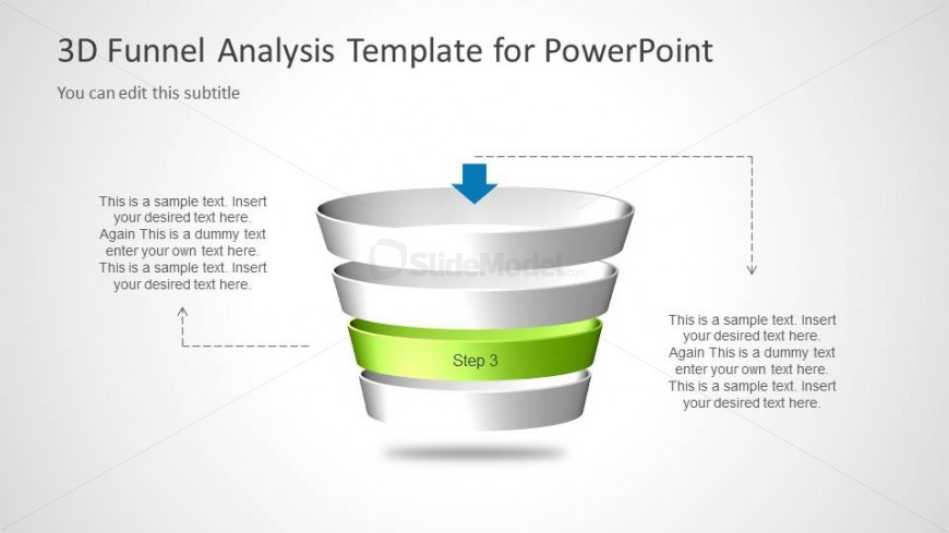 Multi Step 3D Funnel Analysis Diagram - Step 3