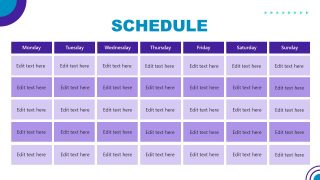 Weekly Classes Schedule in Gym Presentation 