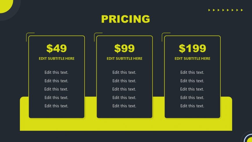 Columns of Pricing For Membership Presentation 