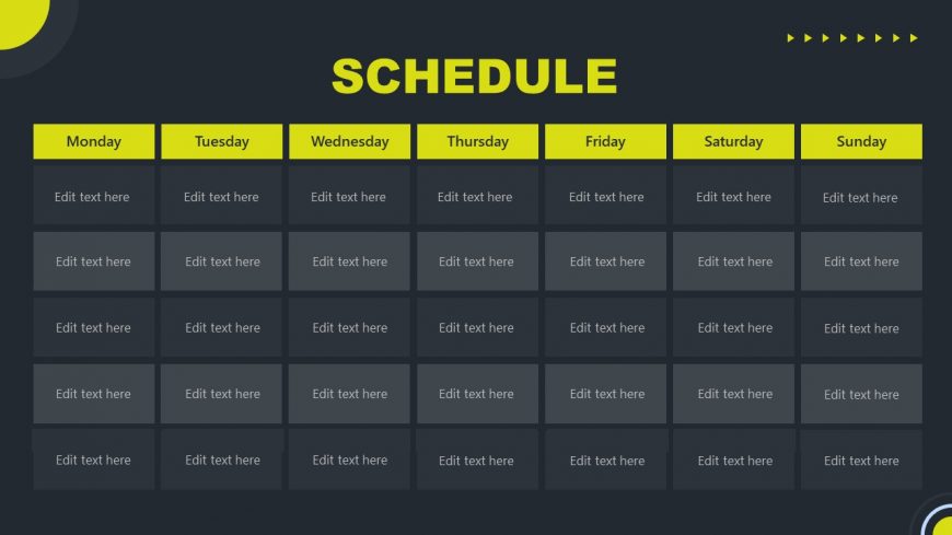 Presentation of Schedule Class Training