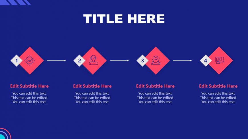 Animated Template Timeline PowerPoint 4 Steps Diagram