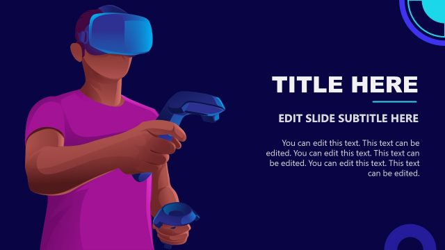 Man in Metaverse Goggles and Controllers Template