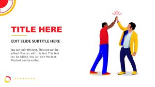 Presentation of 2 Men High-Five Illustration 