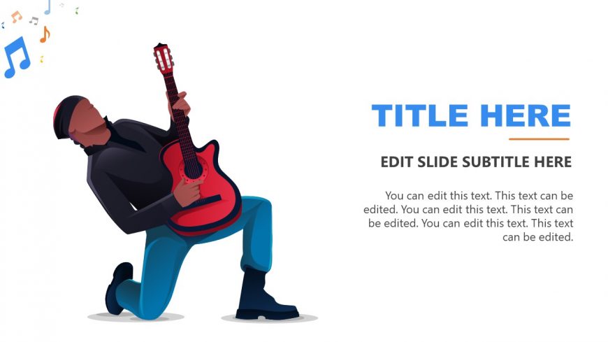 Scene Illustration of Guitarist in Music Event