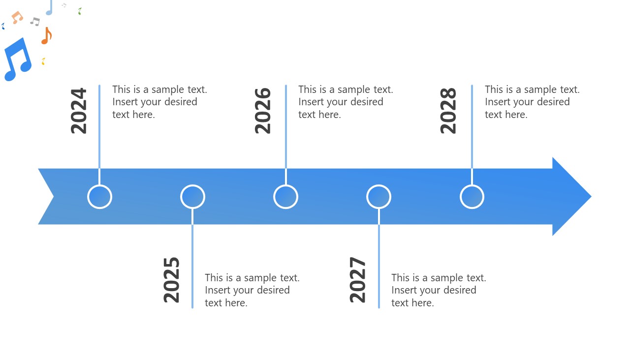 5 Year Music Band Timeline Template 