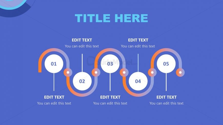 PowerPoint Template for Restaurant Set Up 5 Step Timeline