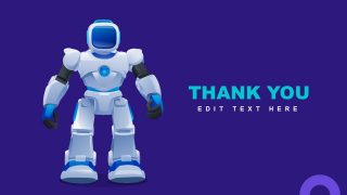 Editable PowerPoint AI & Robotics Presentation Thank You