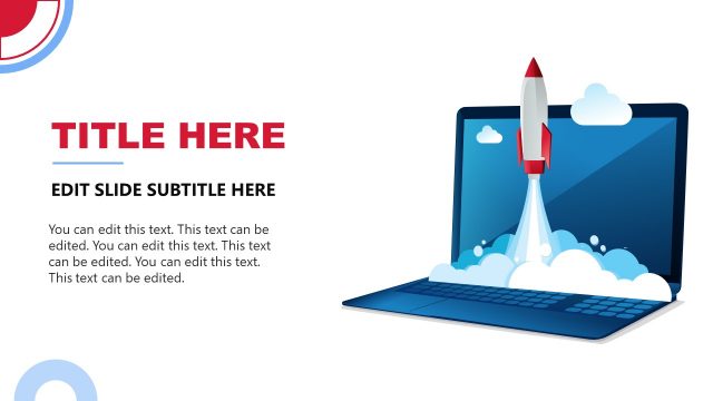 PowerPoint Skyrocket Template of Laptop