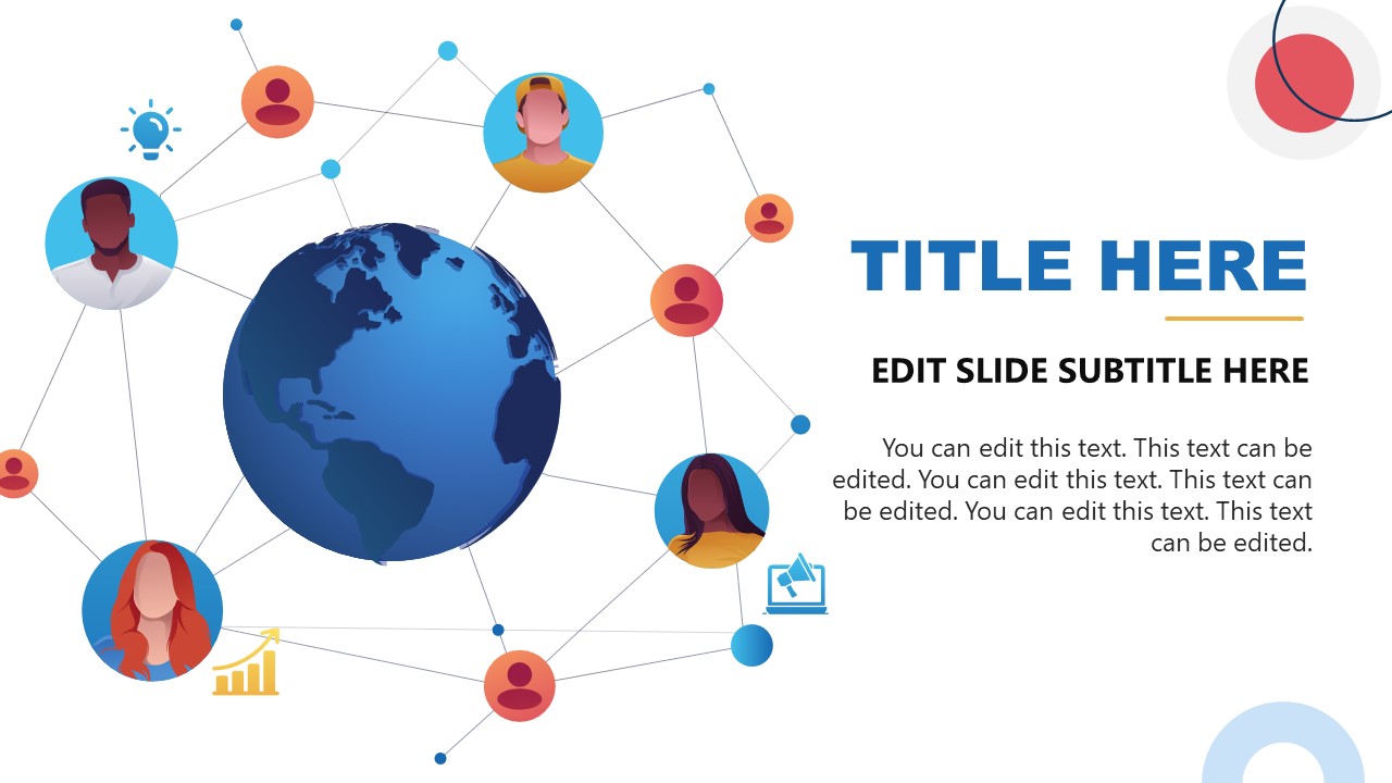 PPT Slide Template with Network Infographic