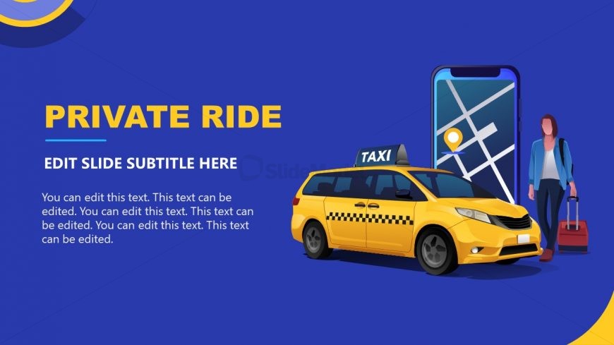 Private Ride Booking Slide for Car-Sharing PowerPoint Template