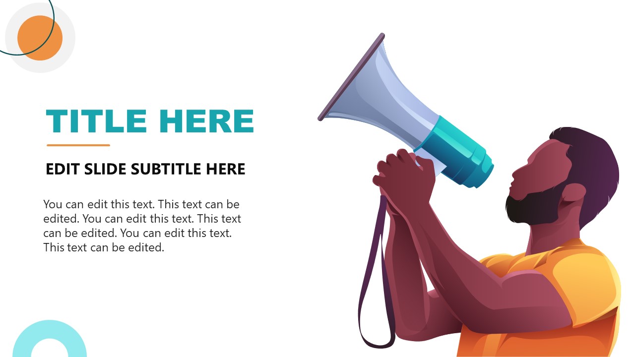 BIPOC Community Powerpoint Template - Man With Megaphone