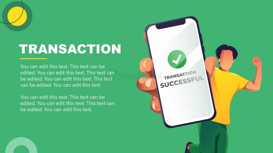 Transaction Slide Presenting Online Transaction Concept