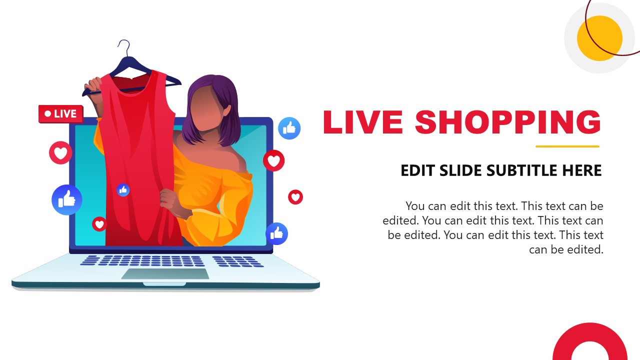 Editable Live Shopping Slide Template 