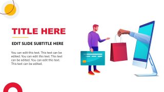 Online Shopping Illustration Slide for PowerPoint 