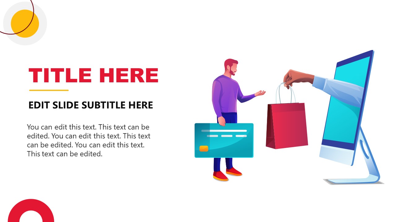 Online Shopping Illustration Slide for PowerPoint 