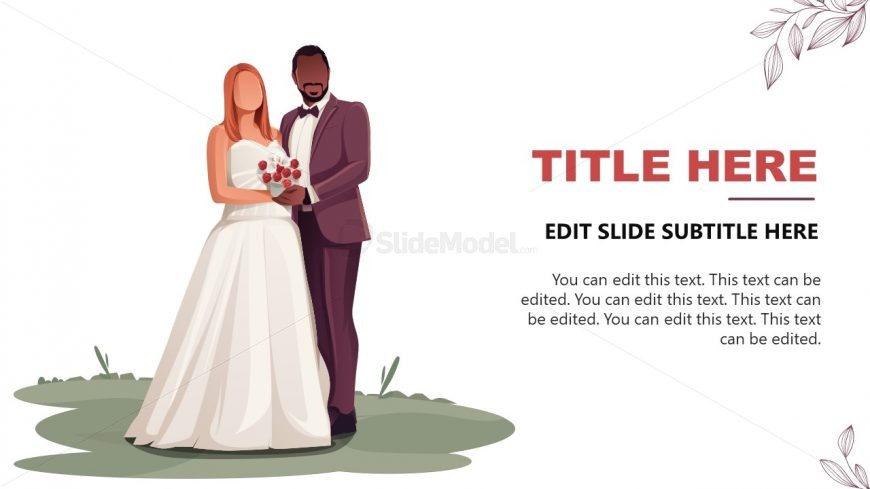 Human Illustration of Wedding Couple