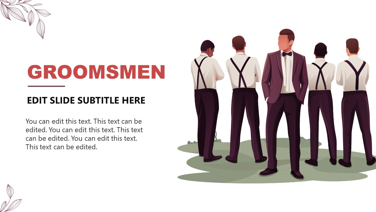 Editable PPT Slide for Groomsmen
