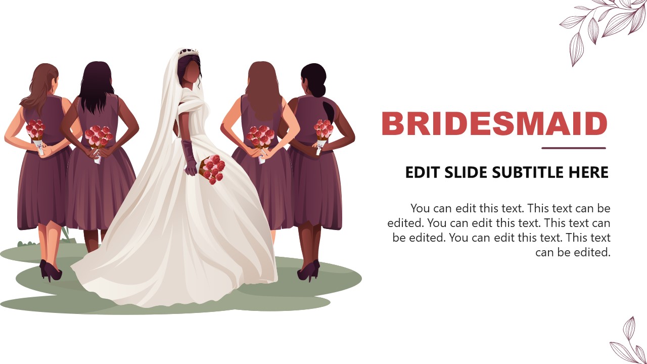 Human Characters Illustration Slide for Bridesmaid