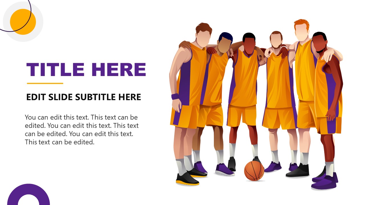 Basketball Team Human Illustration Slide