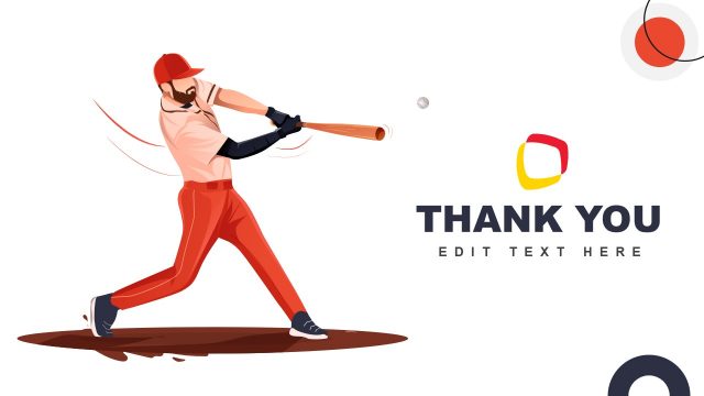 Thank You Slide for Baseball Presentation Template