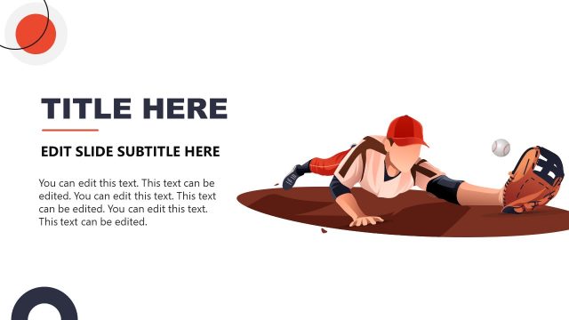 Catcher Player Illustration PPT Template