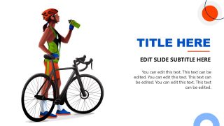 Female Cyclist Standing with Cycle - Cycling PPT Template