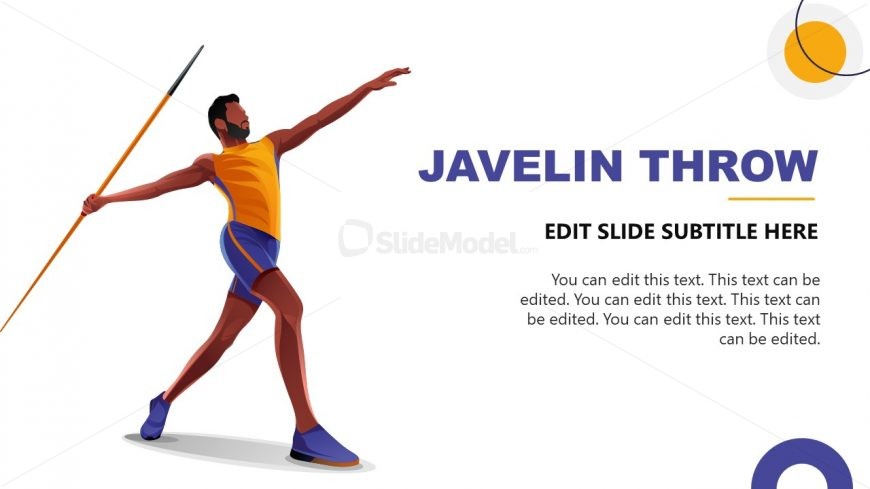 Editable Template Slide for Javeline Throw Sport