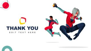 Editable Ending Slide with Superhero Illustration