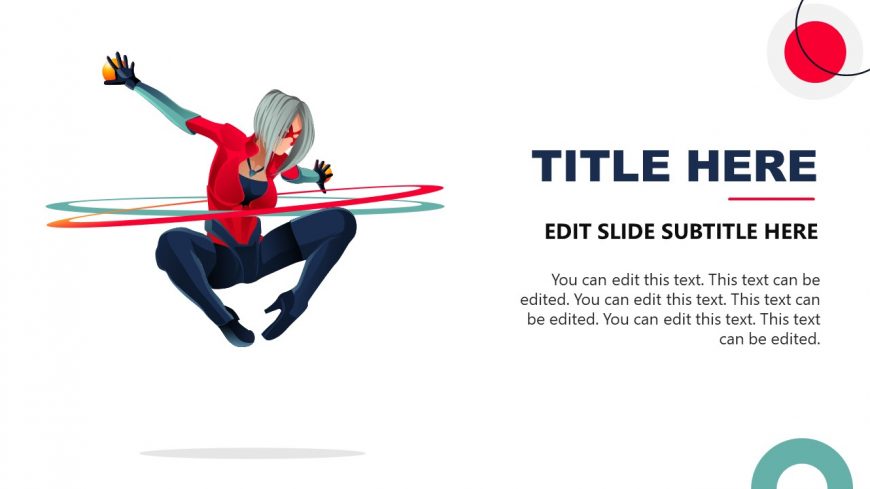 Woman Superhero in Action PowerPoint Scene 