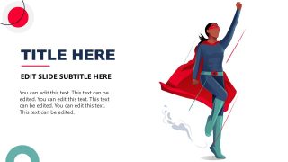 Superhero Woman Slide with Placeholder Text