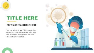 PPT Slide Template with Scientist In Lab