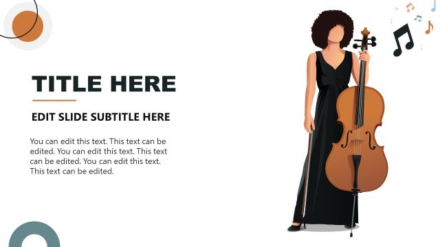 Violin Illustration Slide – Orchestra Scenes PPT Template