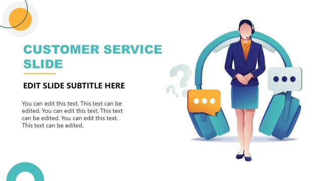 Editable Customer Service Human Illustration Slide for PPT