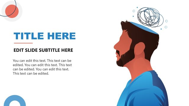Mental Health PPT Slide Template with Human Character