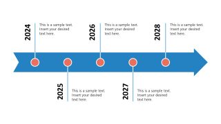 Horizontal Timeline Diagram for Process Presentation