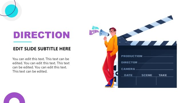 Editable Direction Slide for Film Industry Presentation Template