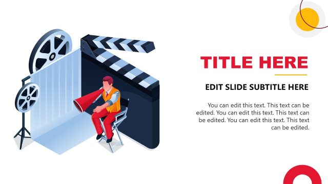 Director’s Cut Illustration Slide for TV Production PowerPoint Template