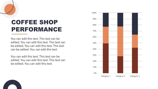 Bar Chart Slide Template for Coffee Shop Presentation