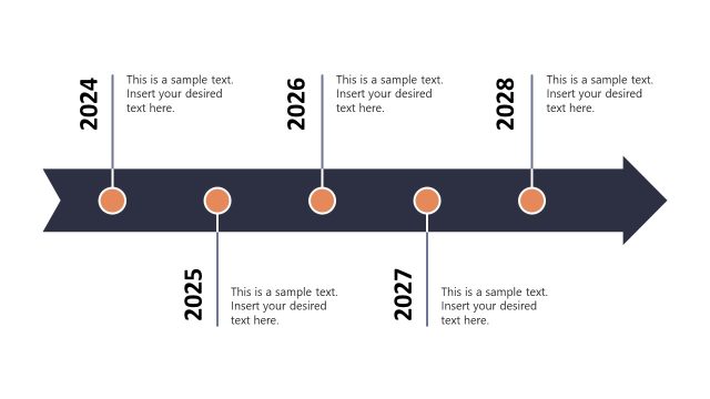 Editable Horizontal Arrow Diagram with Milestones
