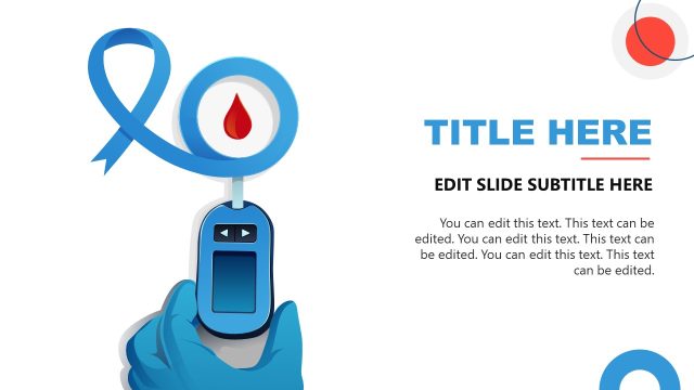 Diabetes PPT Template with Glucometer Diagram