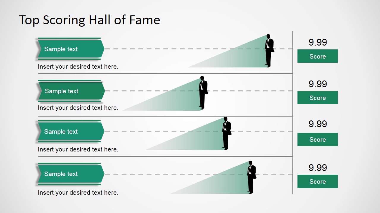 PowerPoint Design of a High Scores Table Flat Design