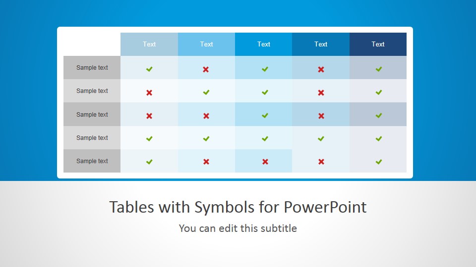 tables in presentations