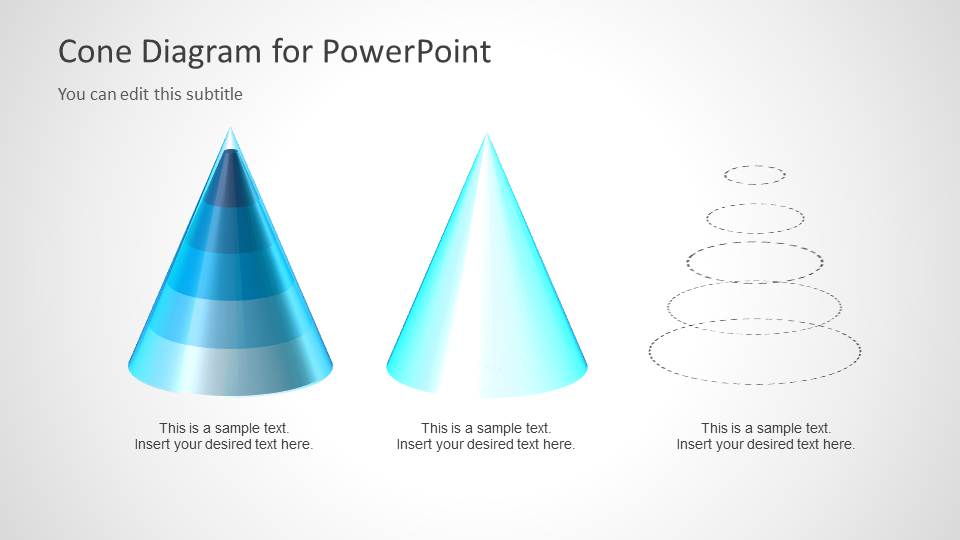 3D Cone Diagrams for PowerPoint SlideModel