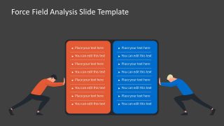 Slide with Text Areas for Force Field Analysis