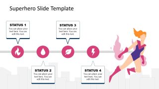 Timeline Slide for Superhero Presentation