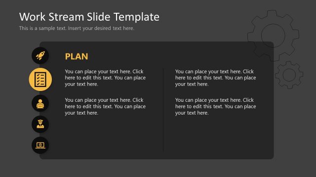 Work Stream Slide for Plan Presentation