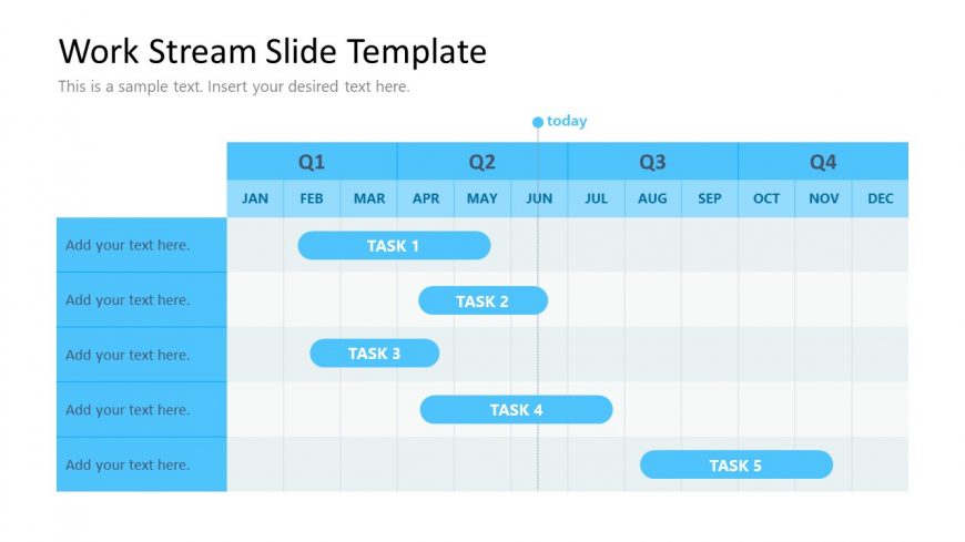 Quarterly Table Planning Slide for Work Stream Presentation