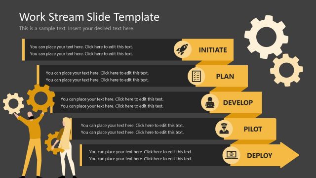 Horizontal Diagram Slide for Work Stream Template